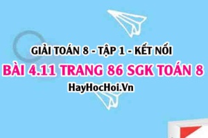 Giải bài 4.11 trang 86 Toán 8 Tập 1 SGK Kết nối tri thức